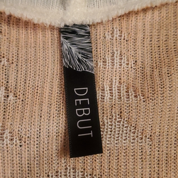 DEBUT Peach & Cream Cardigan Size M/L - Picture 6 of 6